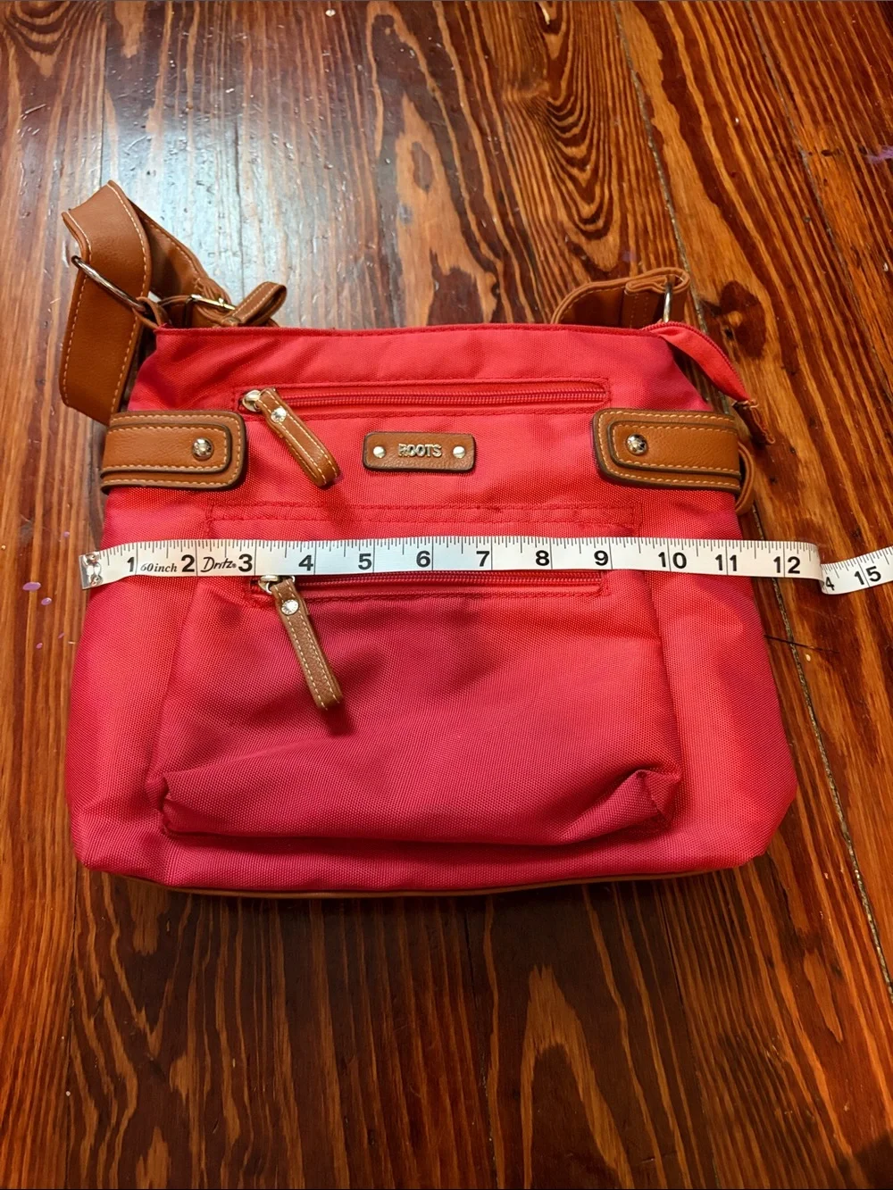 Roots Red And Brown Crossbody Purse